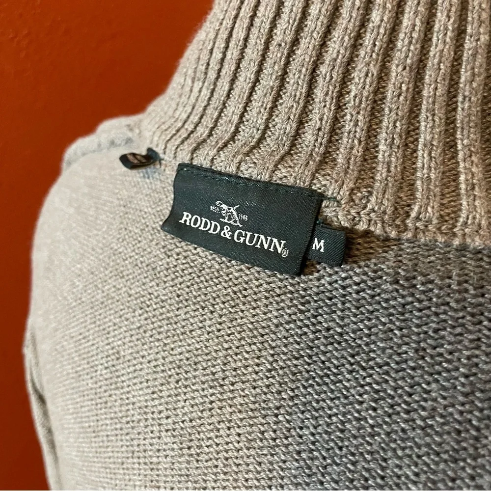 Rodd & Gunn Men’s Merrick Bay Quarter‎ Zip Almond Australian Cotton Sweater